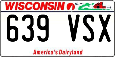 WI license plate 639VSX