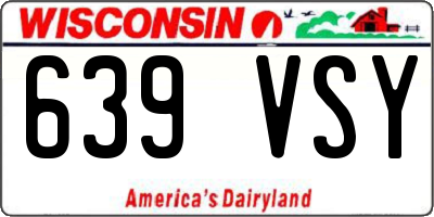 WI license plate 639VSY