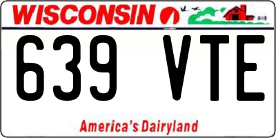 WI license plate 639VTE