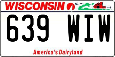 WI license plate 639WIW