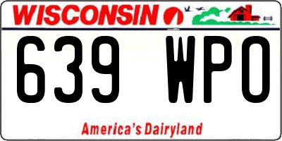 WI license plate 639WPO