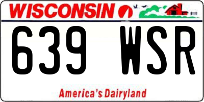 WI license plate 639WSR