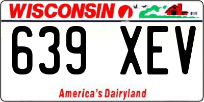 WI license plate 639XEV