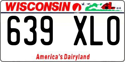 WI license plate 639XLO