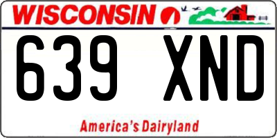 WI license plate 639XND