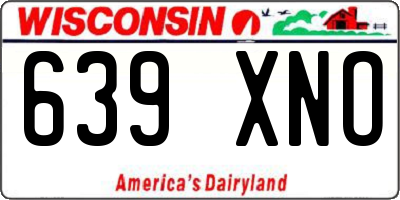 WI license plate 639XNO