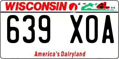 WI license plate 639XOA