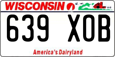 WI license plate 639XOB
