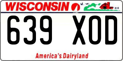 WI license plate 639XOD