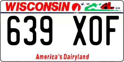 WI license plate 639XOF