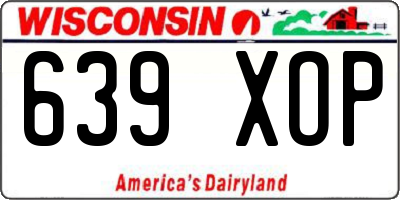 WI license plate 639XOP