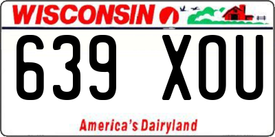 WI license plate 639XOU