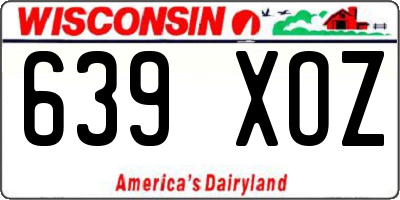 WI license plate 639XOZ