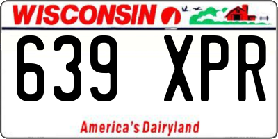 WI license plate 639XPR
