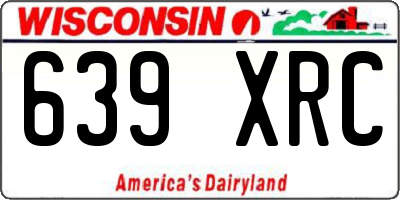 WI license plate 639XRC