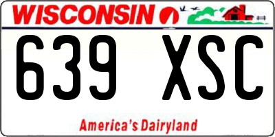 WI license plate 639XSC