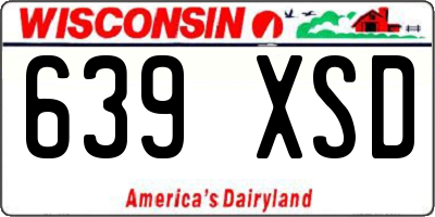 WI license plate 639XSD