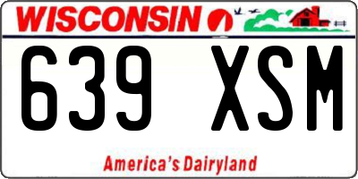 WI license plate 639XSM