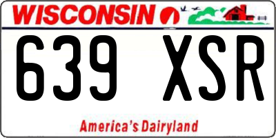WI license plate 639XSR
