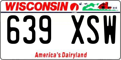 WI license plate 639XSW