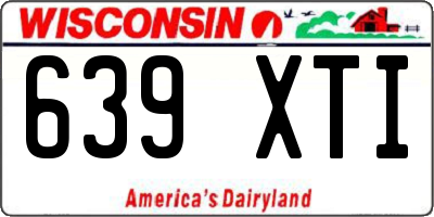 WI license plate 639XTI