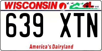 WI license plate 639XTN