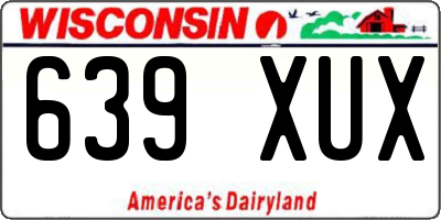 WI license plate 639XUX