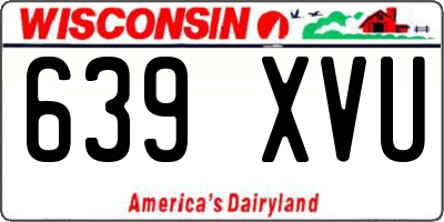 WI license plate 639XVU