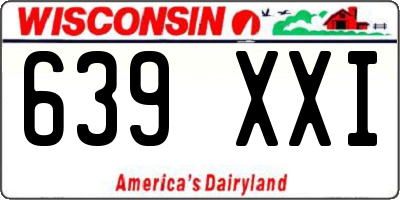 WI license plate 639XXI