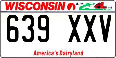 WI license plate 639XXV