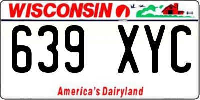 WI license plate 639XYC