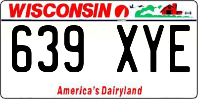 WI license plate 639XYE