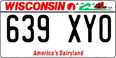 WI license plate 639XYO
