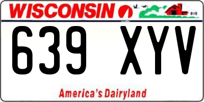 WI license plate 639XYV