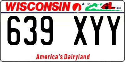 WI license plate 639XYY