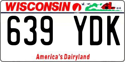 WI license plate 639YDK