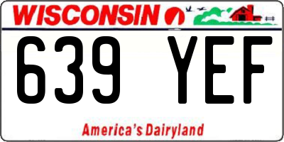 WI license plate 639YEF
