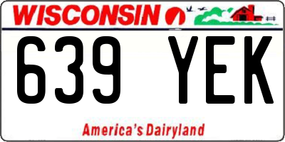 WI license plate 639YEK