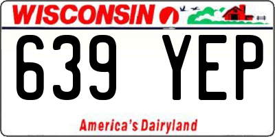 WI license plate 639YEP