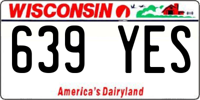 WI license plate 639YES
