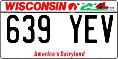 WI license plate 639YEV