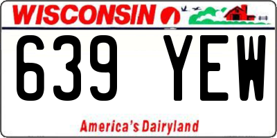 WI license plate 639YEW