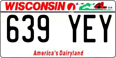 WI license plate 639YEY