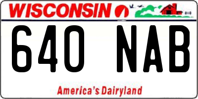 WI license plate 640NAB