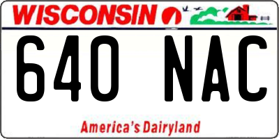 WI license plate 640NAC