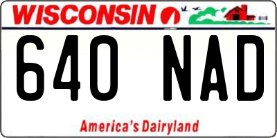 WI license plate 640NAD