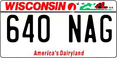 WI license plate 640NAG