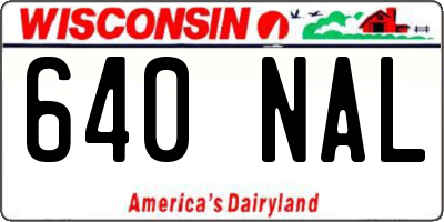 WI license plate 640NAL