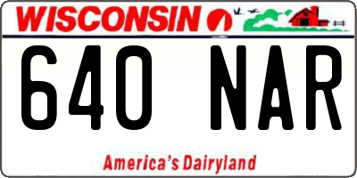 WI license plate 640NAR