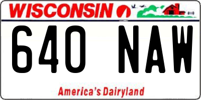 WI license plate 640NAW